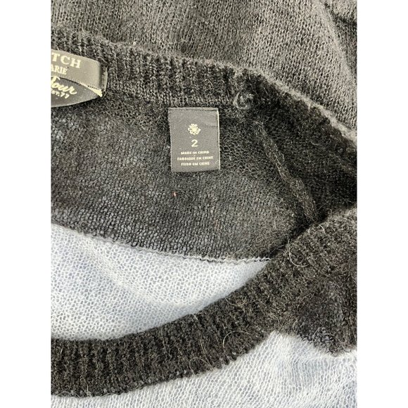 Maison Scotch mohair blend sweater 2 black light blue striped crew neck - Picture 8 of 13